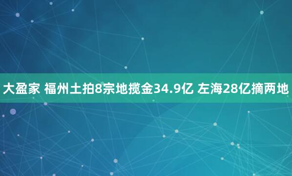大盈家 福州土拍8宗地揽金34.9亿 左海28亿摘两地
