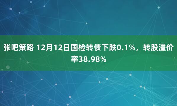 张吧策路 12月12日国检转债下跌0.1%，转股溢价率38.98%